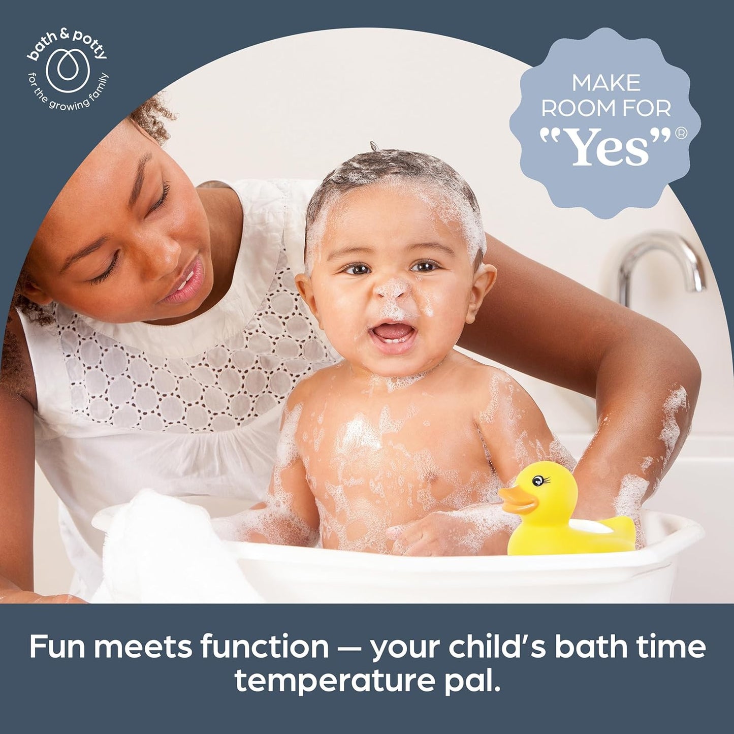 Duck Baby Bath Thermometer - Instant Read Digital Thermometer for Water and Room Temperature - Floating Baby Bath Toy - Newborn Must-Have