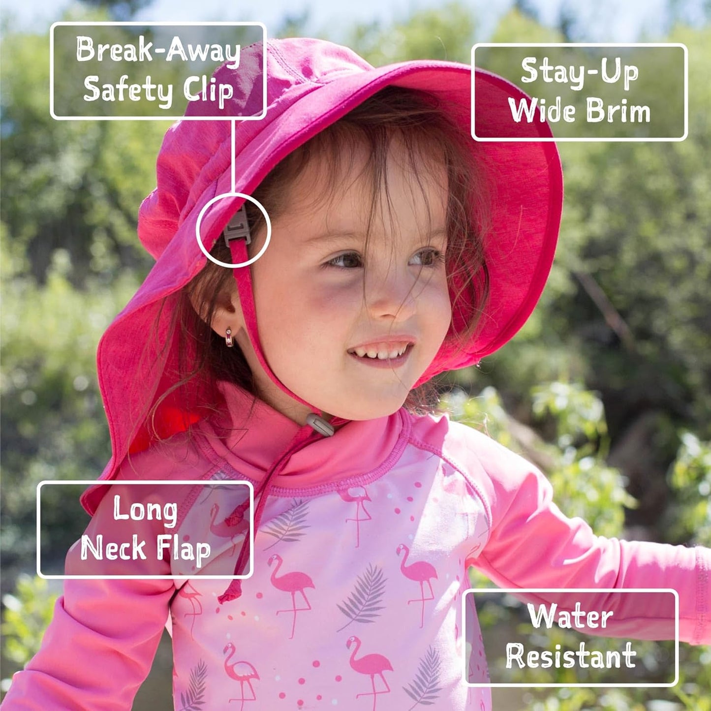 Quick Dry Xplorer Adjustable Strap UPF Sun Hat with Neck Flap for Swimming