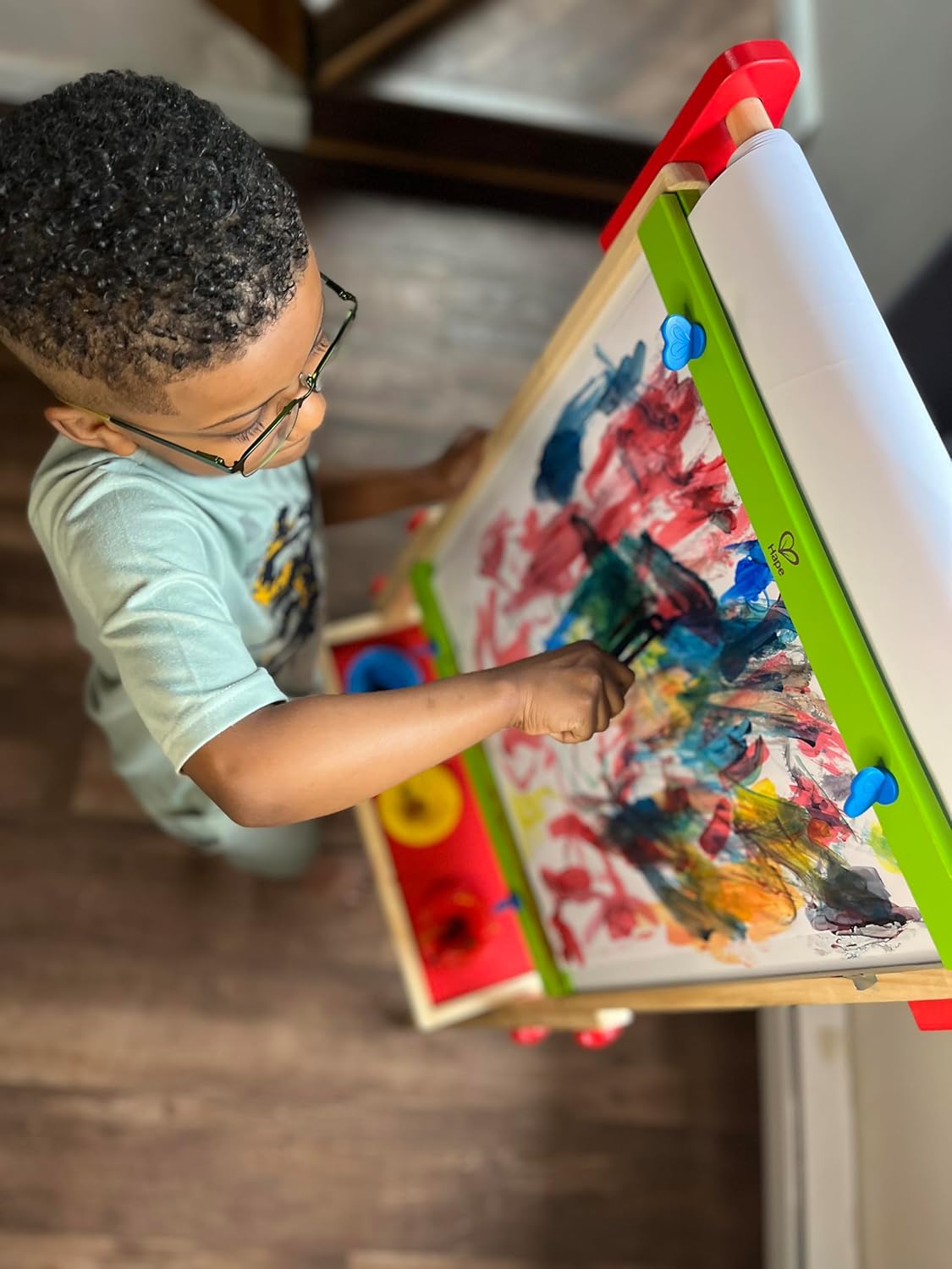 All-In-One Wooden Kid'S Art Easel with Paper Roll and Accessories
