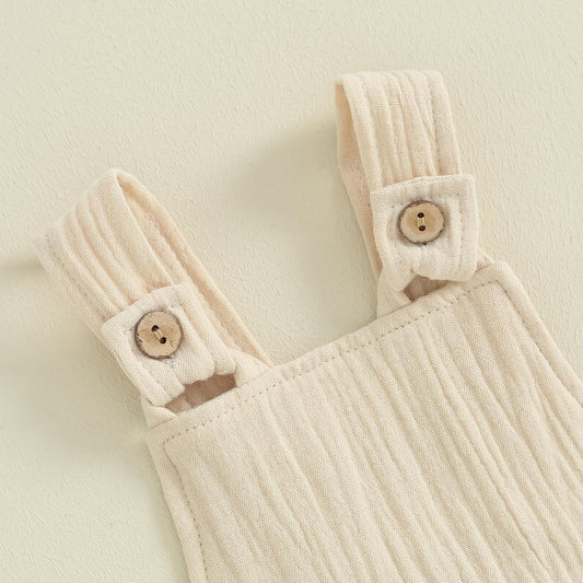 Infant Baby Girl Boy Romper Shorts Linen Sleeveless Jumpsuit Bib Overalls One Piece Outfit Spring Summer Clothes