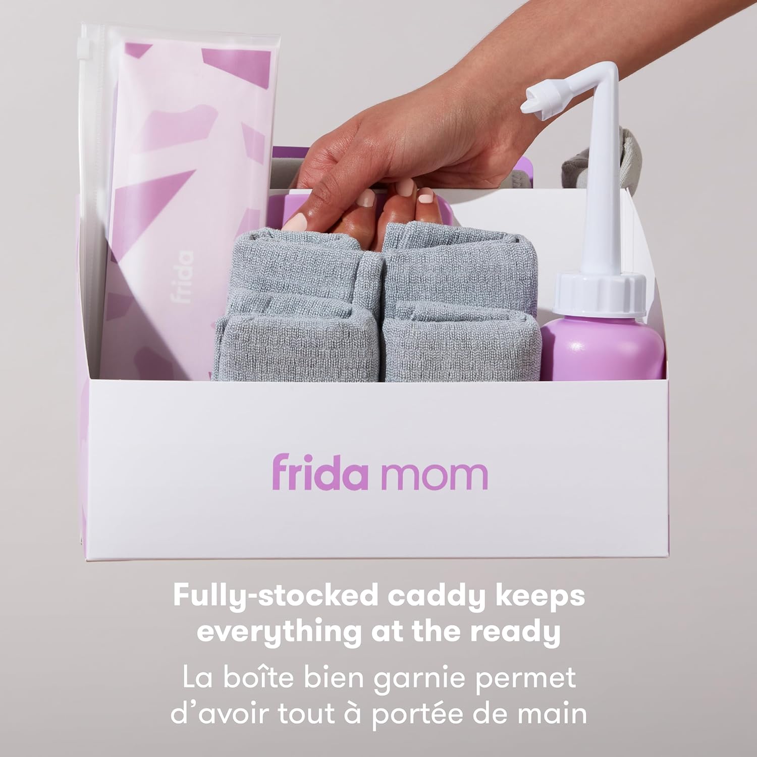 Frida Mom C-Section Recovery Must Have Kit for Labor, Delivery, & Postpartum, Socks, Peri Bottle, Disposable Underwear, Abdominal Support Binder, Shower Wipes, Silicone Scar Patches, & Toiletry Bag