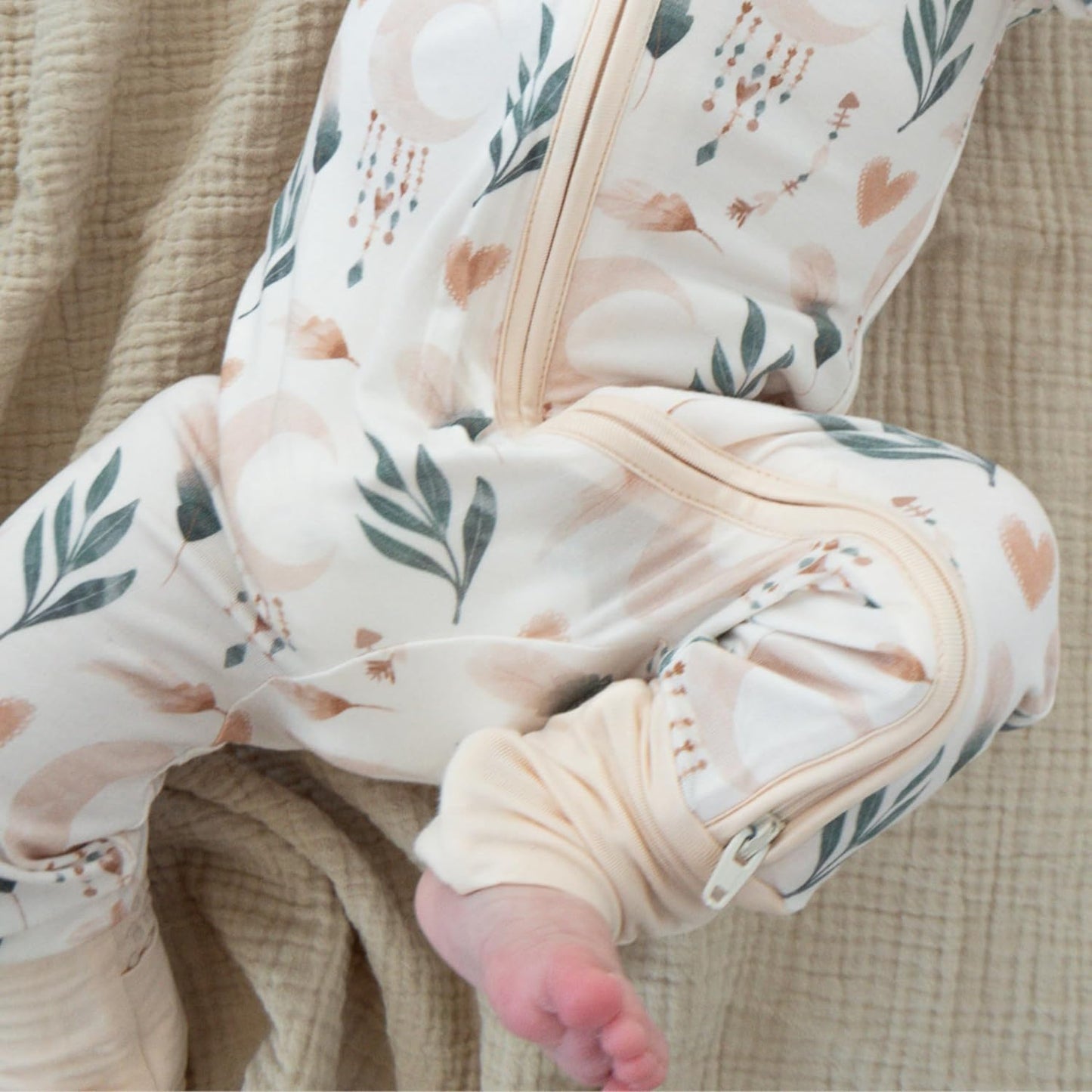 Viscose from Bamboo Sleeper Baby Pajamas, Convertible Gripped Footie with 2-Way Zipper, Ideal for Eczema