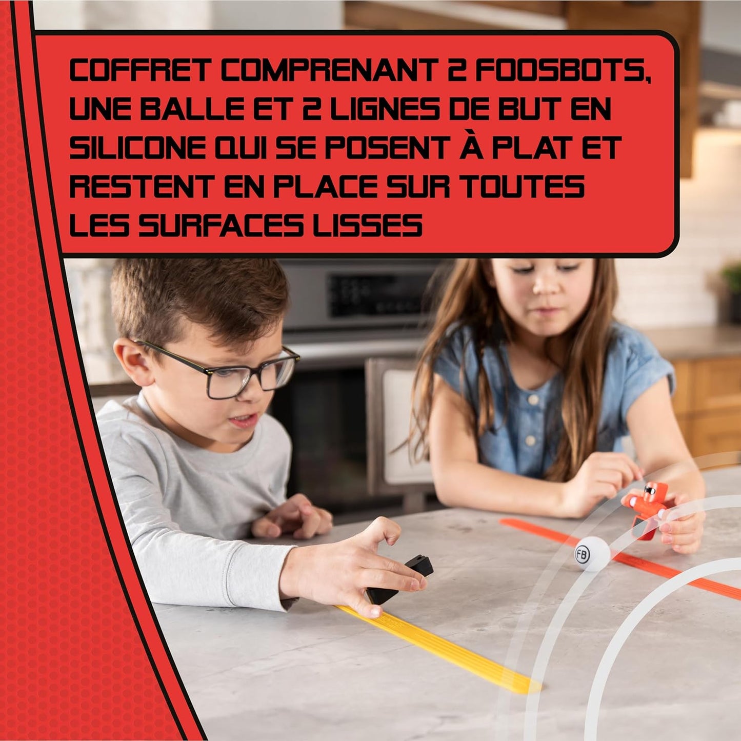 Foosbots on the Go Tabletop Trickshot Game, 2 Player Soccer Toys, Games for Kids Ages 6+