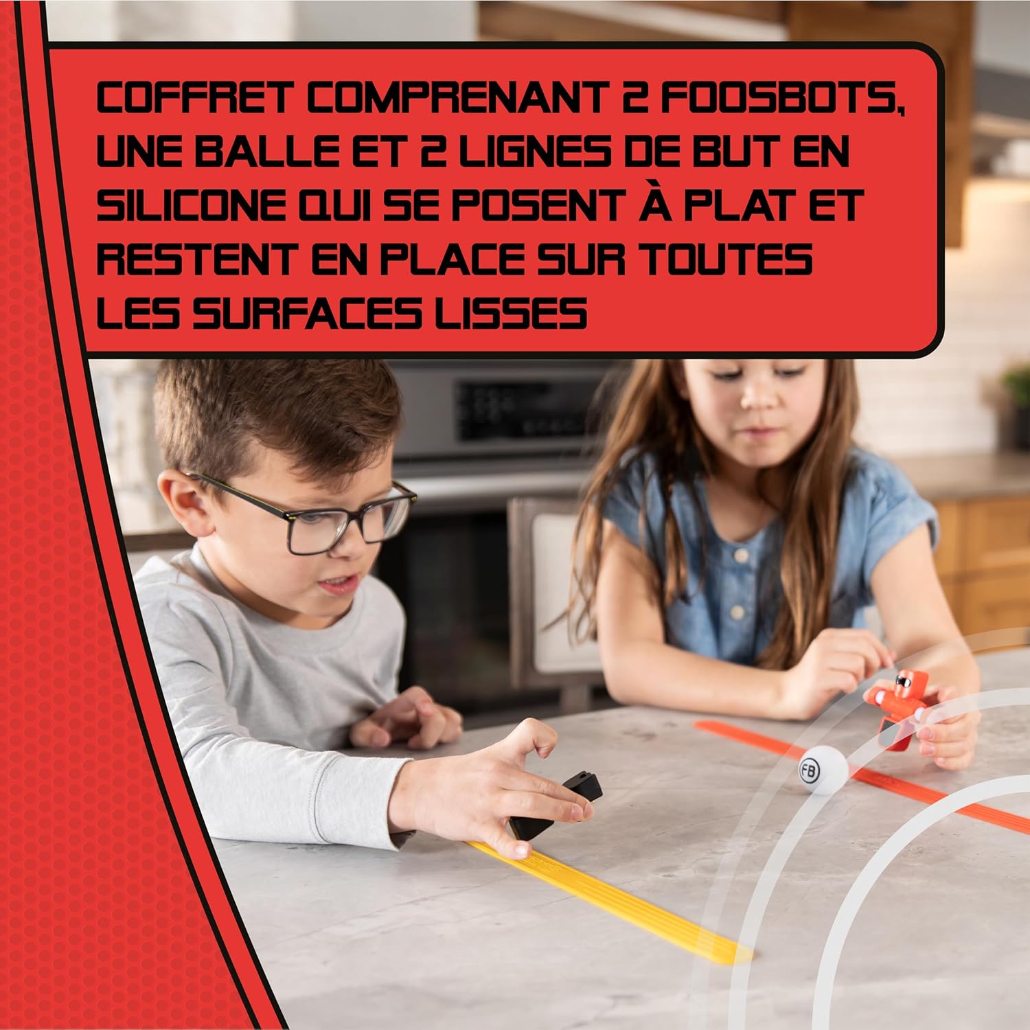 Foosbots on the Go Tabletop Trickshot Game, 2 Player Soccer Toys, Games for Kids Ages 6+