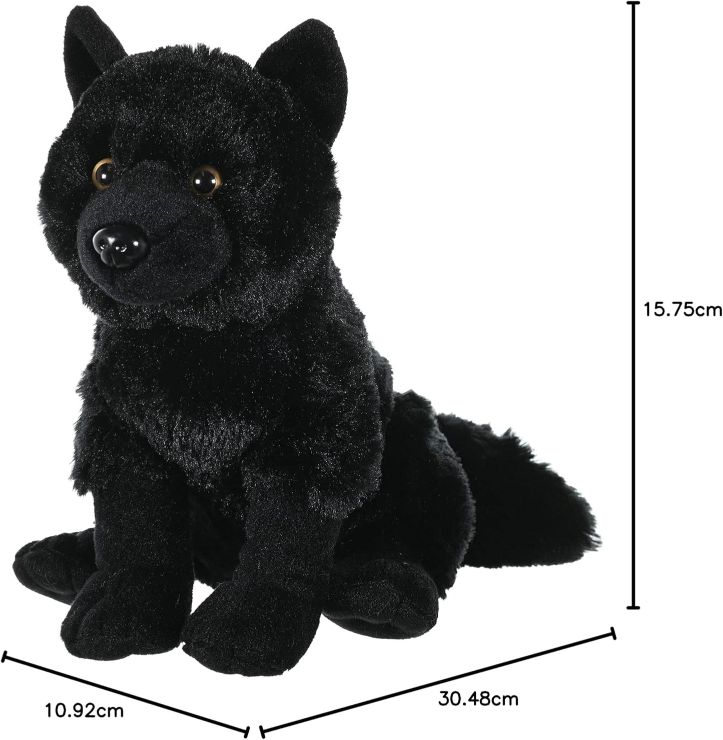 Wolf Plush, Stuffed Animal, Plush Toy, Kids Gifts, Black, 12"