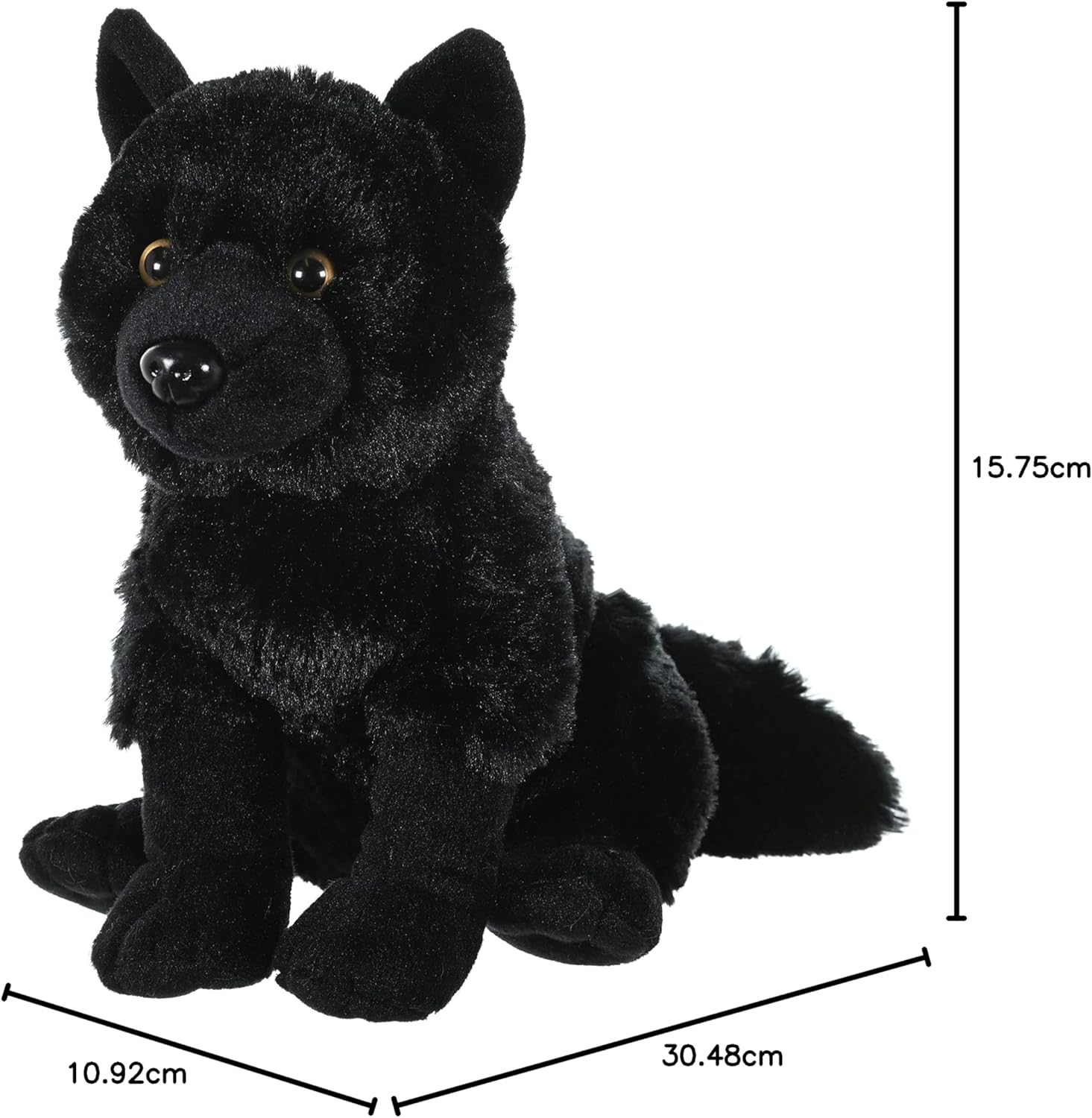 Wolf Plush, Stuffed Animal, Plush Toy, Kids Gifts, Black, 12"