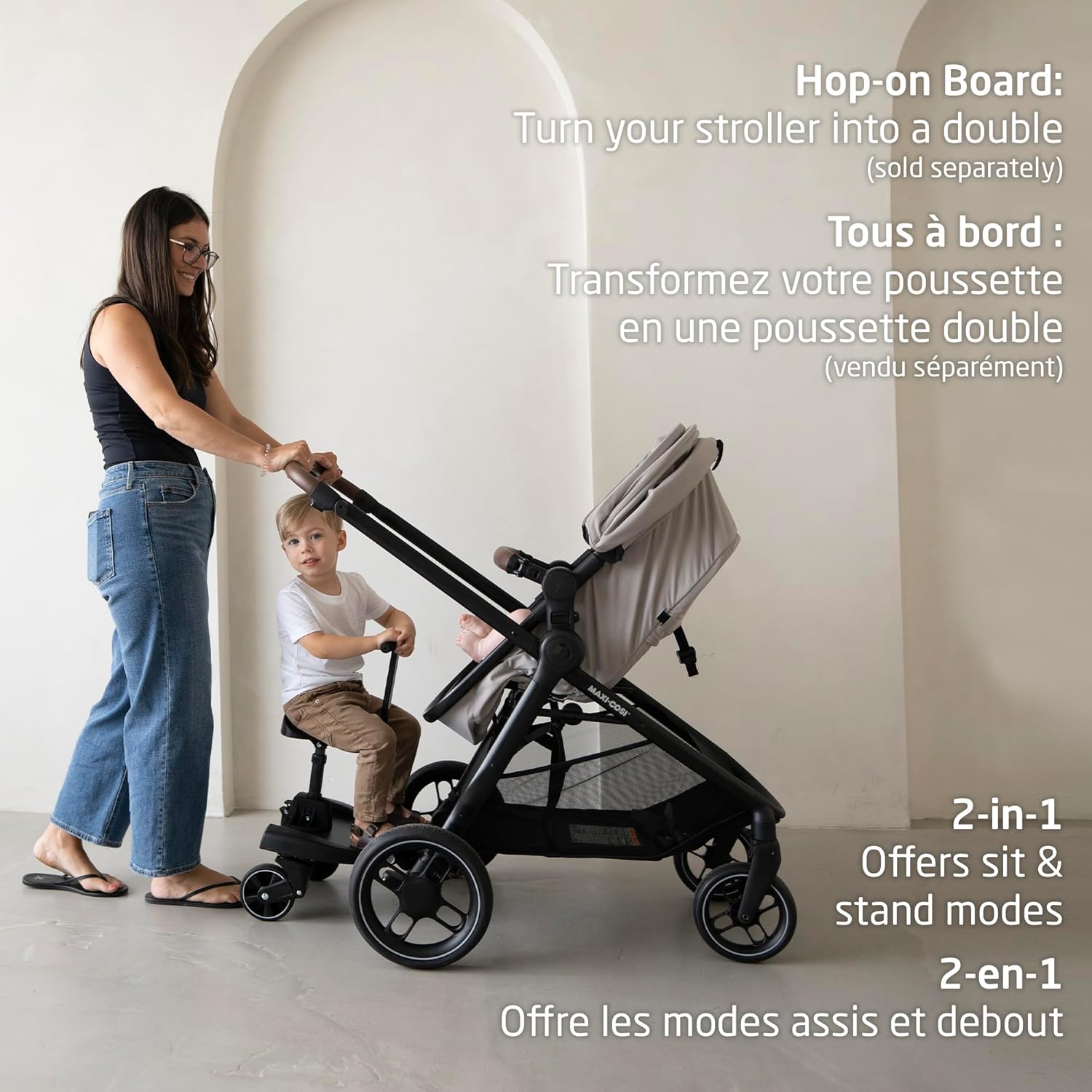 New Generation Zelia Luxe 5-In-1 Modular Travel System, Carriage Mode, Reversible Toddler Seat, Mico Infant Car Seat (Included), Enhanced All-Terrain Wheels, Use from Birth – New Hope Tan