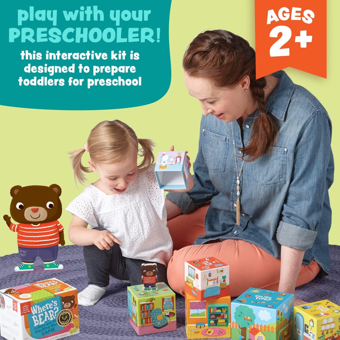 Where'S Bear? - the Hide-And-Find Stacking Block Game for 2-Year-Olds
