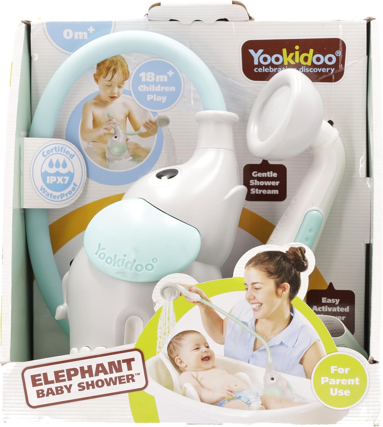 - Elephant Baby Bath Shower Head - Teal - Suitable for Newborns, Infants, and Toddlers - Can Be Used as a Bath Toy - Compact and Portable - from Birth – 40212