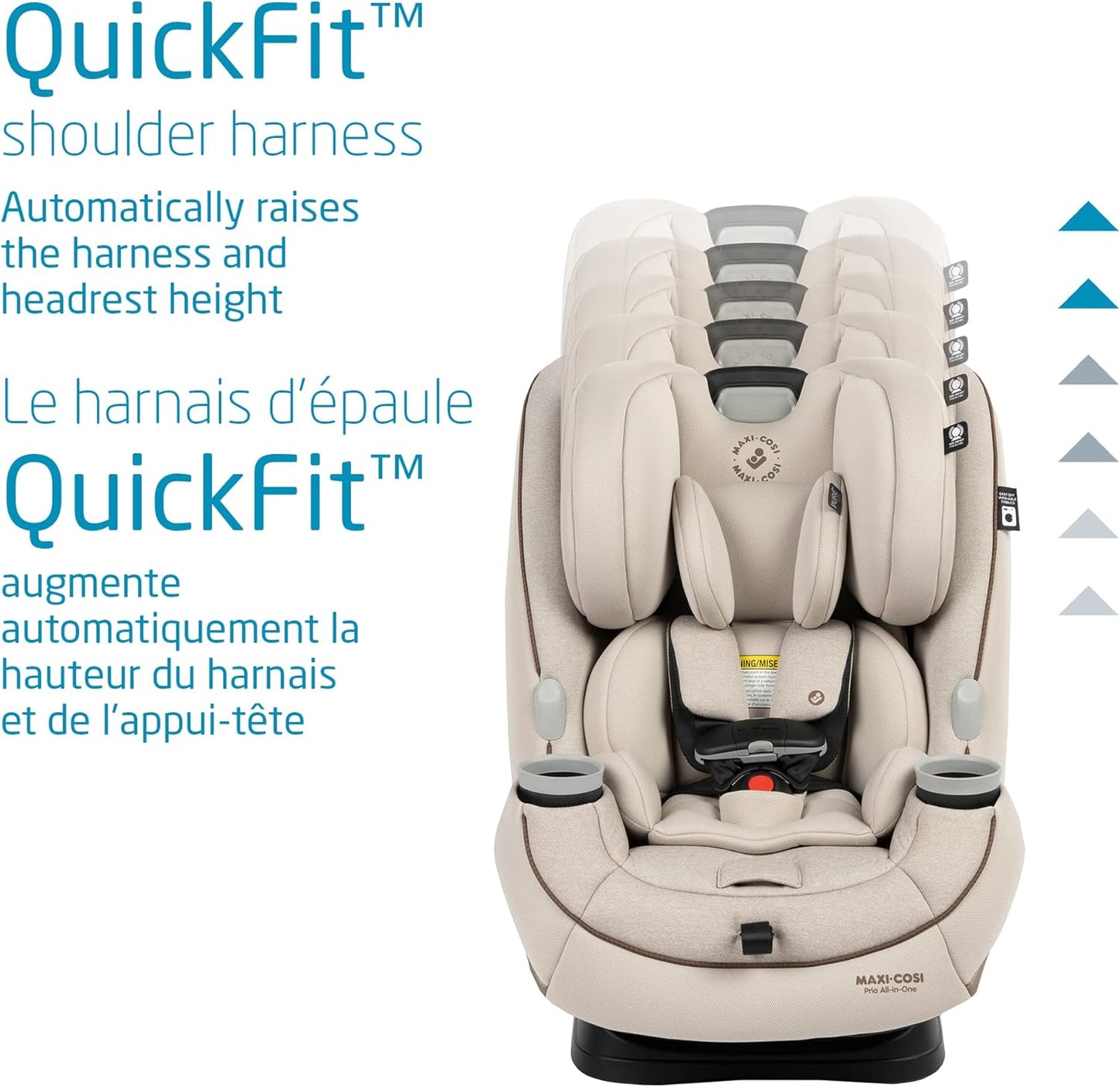 Maxi Cosi Pria All-In-One Car Seat, 3In1, Convertible from Infant to Toddler, Rear and Forward Facing, Booster Mode, Washable Seat Cover, Desert Wonder