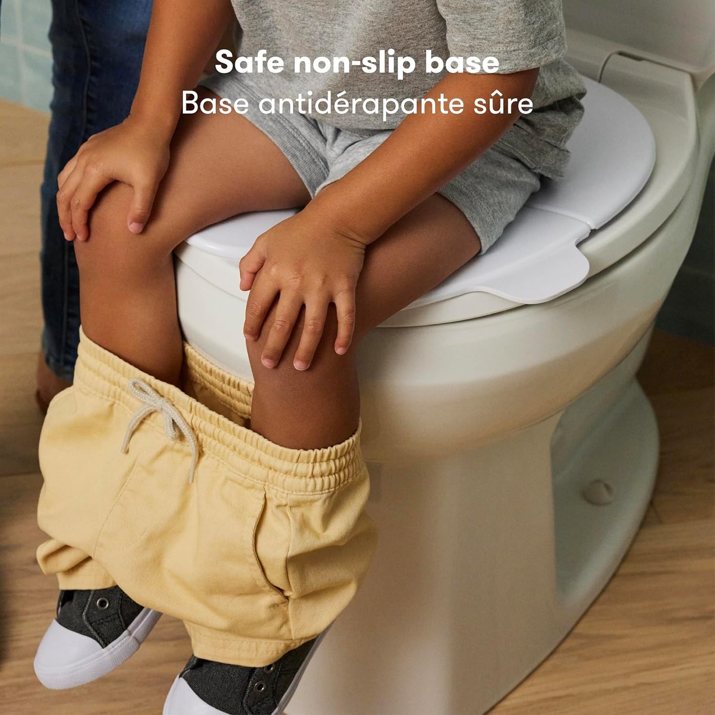 Fold-And-Go Potty Seat for Toilet, Foldable Travel Potty Seat for Toddler, Fits round & Oval Toilets, Non-Slip Base, Handles, Includes Free Travel Bag