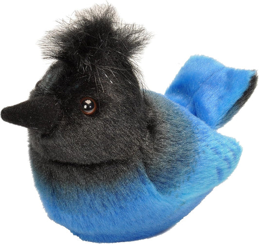 Audubon Birds Steller'S Jay with Authentic Bird Sound, Stuffed Animal, Bird Toys for Kids and Birders