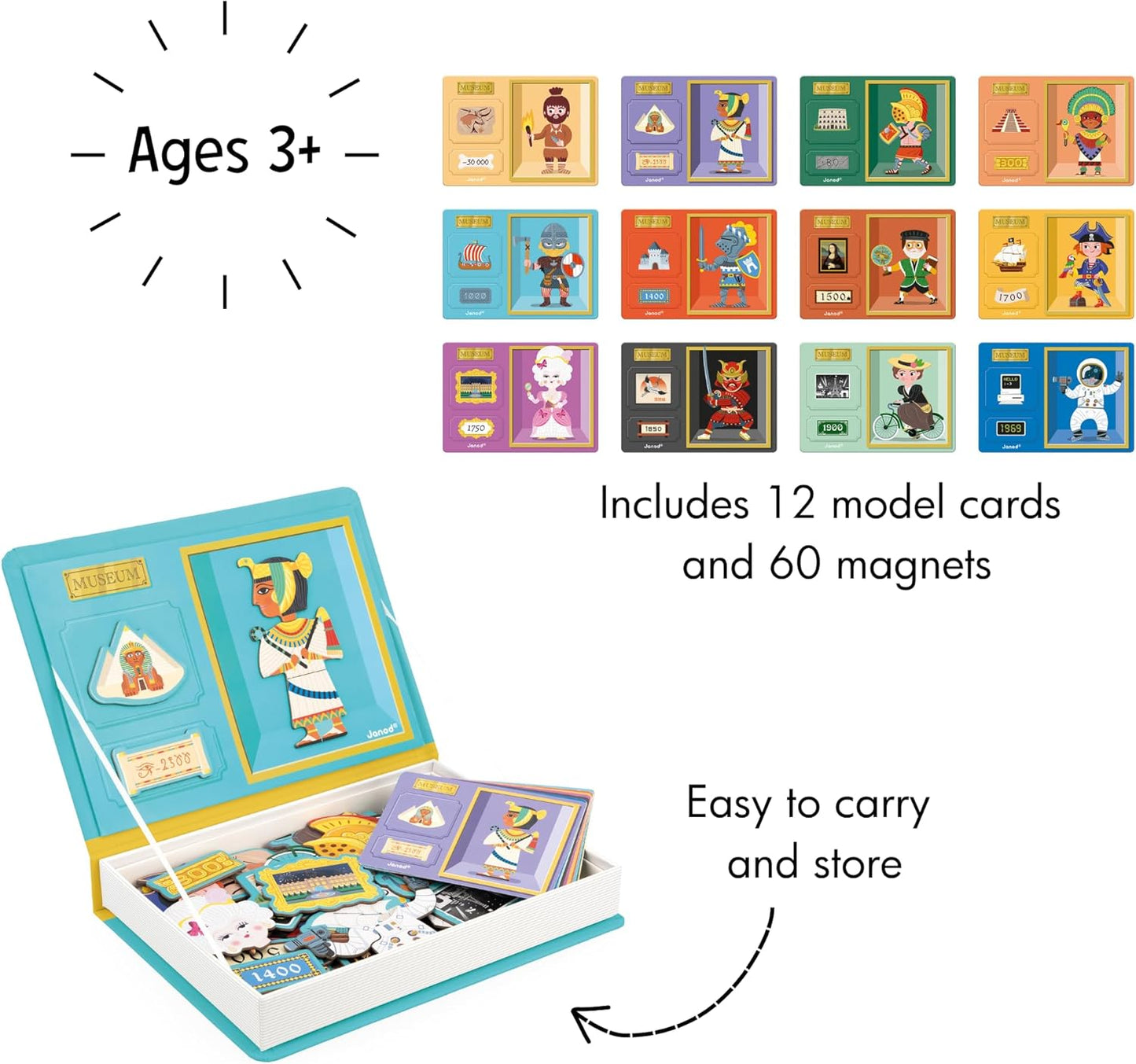- Magneti’Book History - Educational Magnetic Games - Toy for Kids Toddler Children - Imagination and Creativity Game - Fine Motor Skills Toy - 3 to 8 Years - J02598