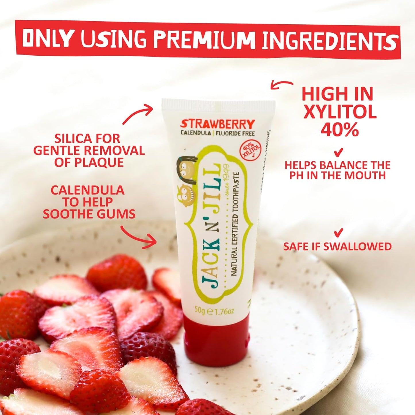 Natural Toothpaste, Blueberry & Strawberry, 1.76Oz (Pack of 2) by