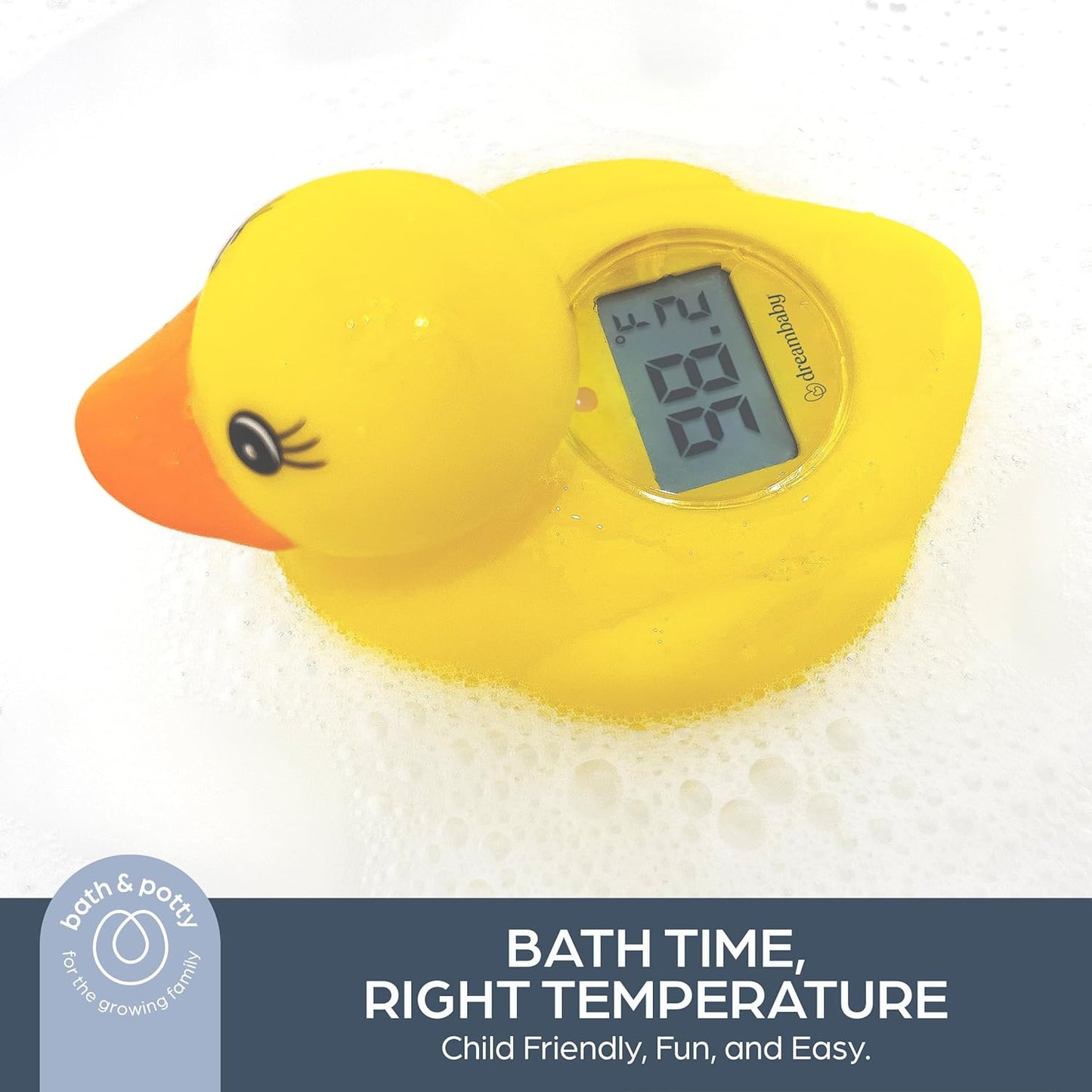 Duck Baby Bath Thermometer - Instant Read Digital Thermometer for Water and Room Temperature - Floating Baby Bath Toy - Newborn Must-Have