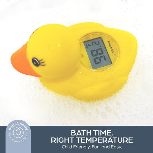 Duck Baby Bath Thermometer - Instant Read Digital Thermometer for Water and Room Temperature - Floating Baby Bath Toy - Newborn Must-Have
