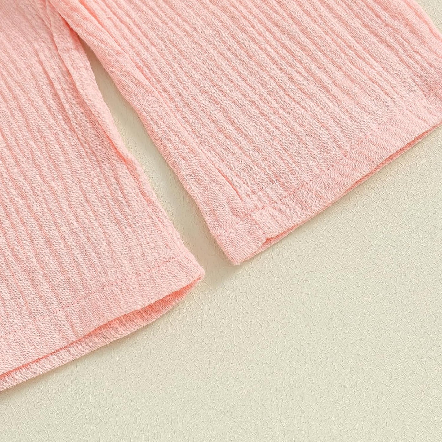 Toddler Baby Girls' 2Pcs Outfits Solid Color Sleeveless Tunic Top Boho Linen Pants Set Girls Summer Clothes