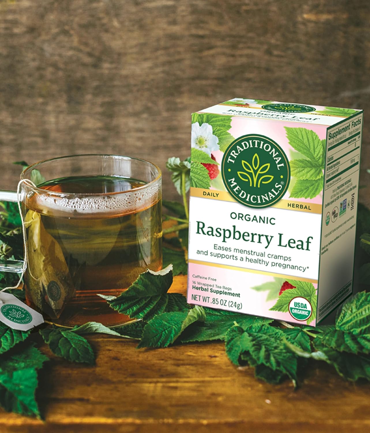 Organic Raspberry Leaf Herbal Tea - 16 Tea Bags