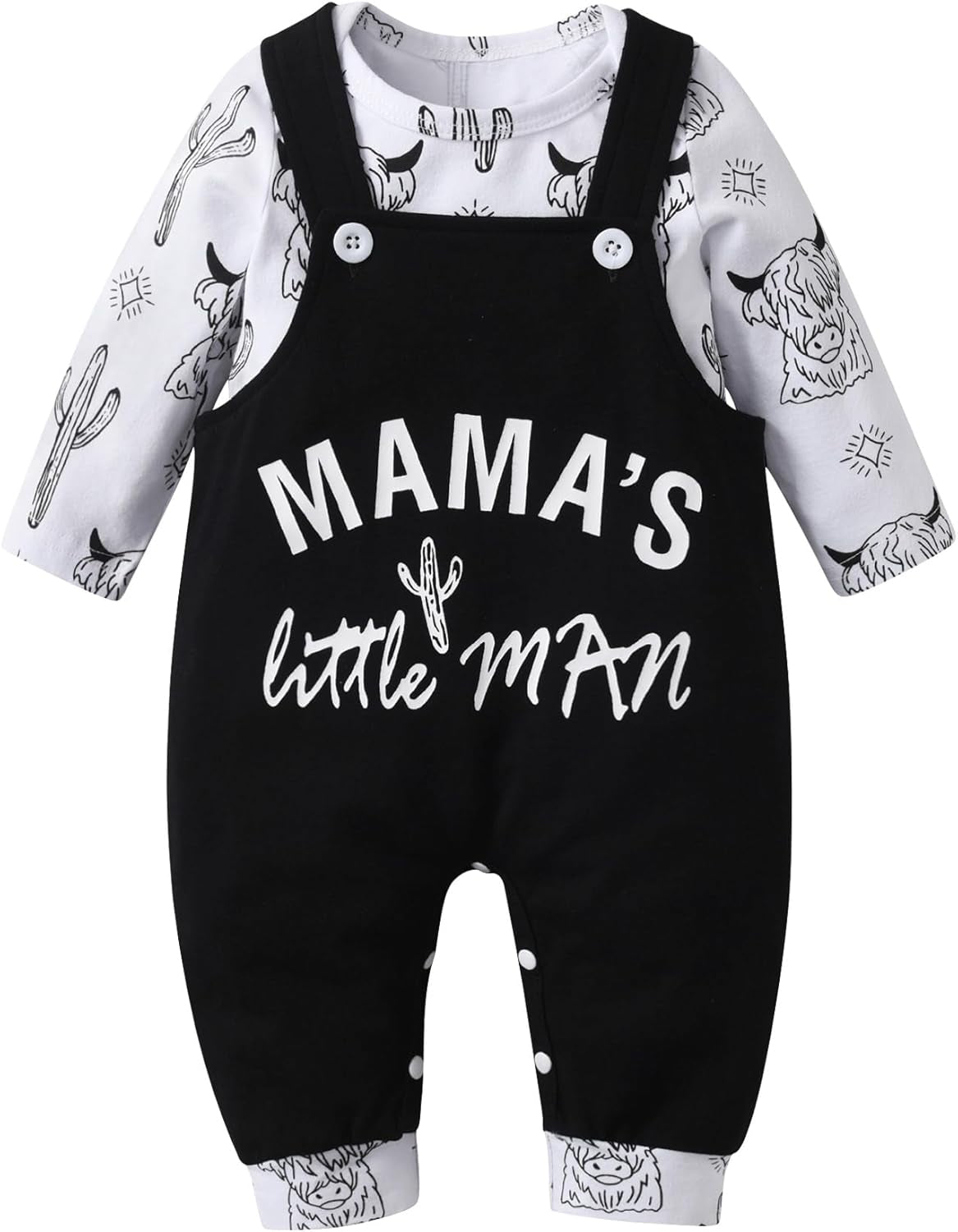 Newborn Baby Boys Animals Clothes Suit Set Infant Long Sleeve Letter Print Rompers Overalls Suspender Pants Outfits