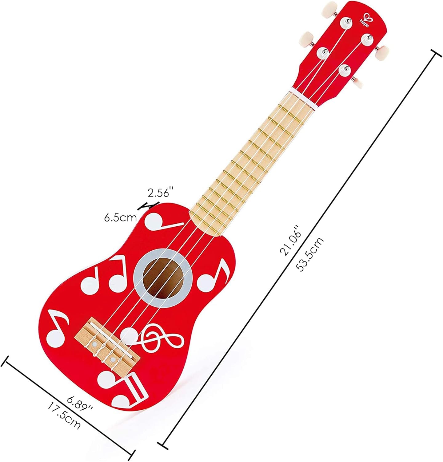 Kid'S Wooden Toy Ukulele in Multicolor
