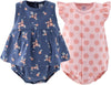Baby Girl Rompers 2 Pack - 100% Cotton Clothes and Dresses for Newborn, Infant and Baby Girls - Navy Floral