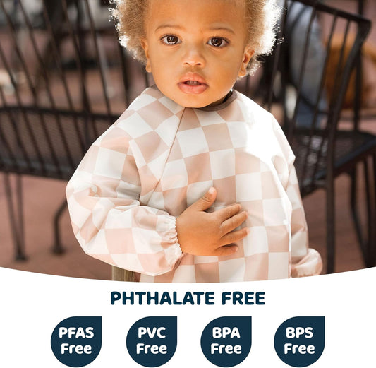 Mess Proof Baby Bib, Long Sleeve Bib Outfit, Waterproof Bibs for Toddlers, Machine Washable, Tug Proof