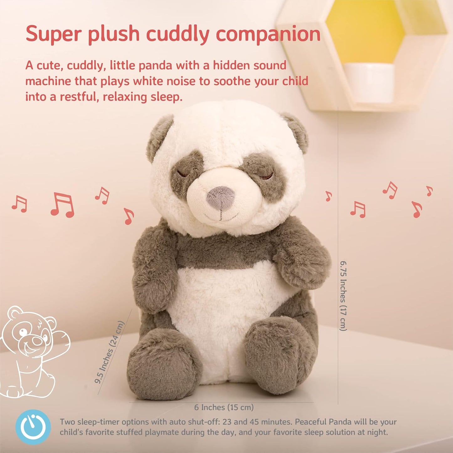 Peaceful Panda Sleep Soothers, Grey/Beige