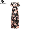 Chivry Maternity Dress Women Floral Print Short Sleeve V-Neck Maxi Long Dress Pregnant Casual Clothes Summer Maternity Dress