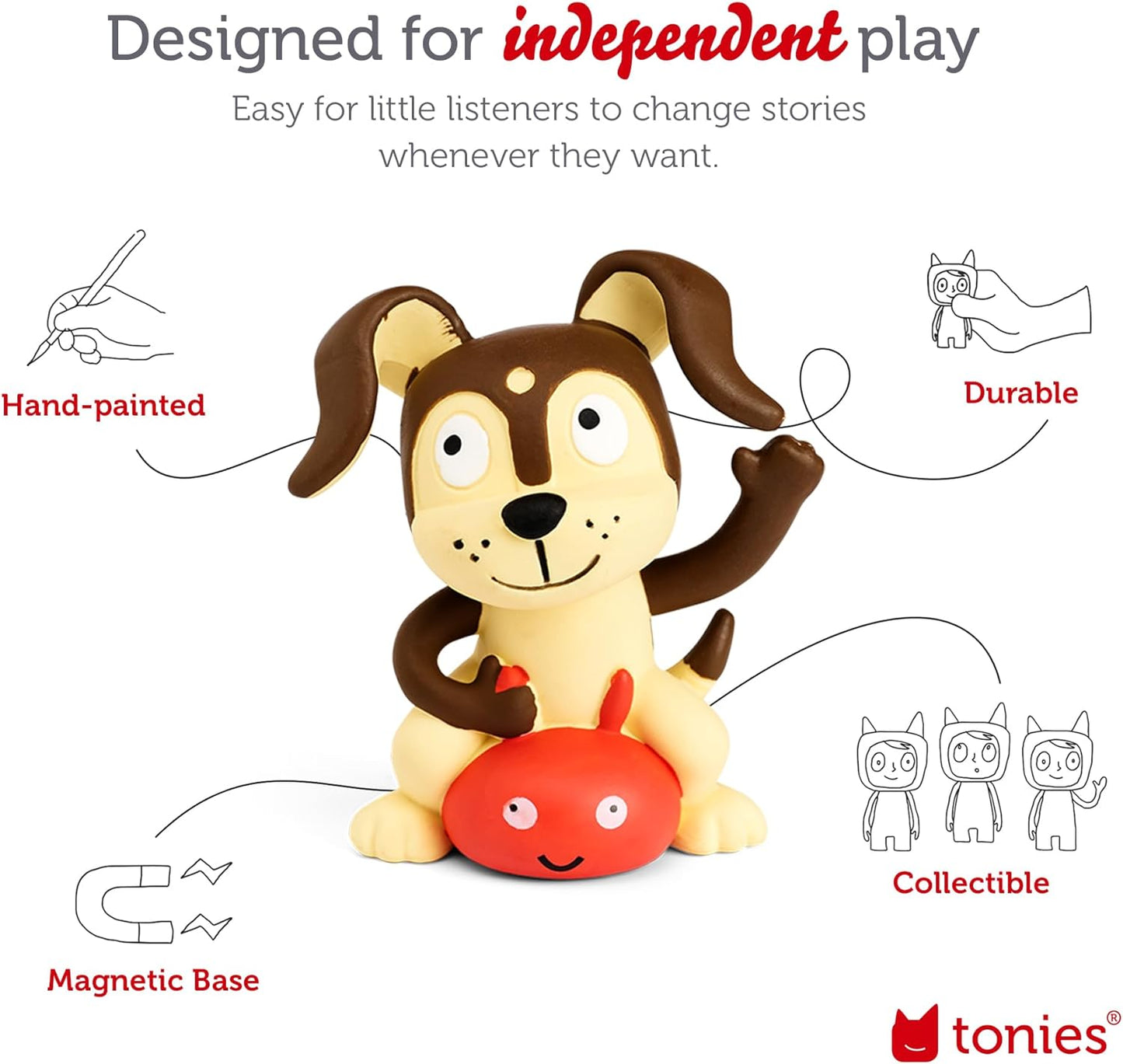 Toniebox Spidey and His Amazing Friends Starter Set with Spidey, Ghost-Spider, Spin, Black Panther, and Playtime Puppy - Includes Toniebox Audio Player - Gray