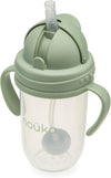 Nouka Weighted Straw Cup with Click Top Lid | Leak Proof and Easy Grip | Removable Handles | Moss