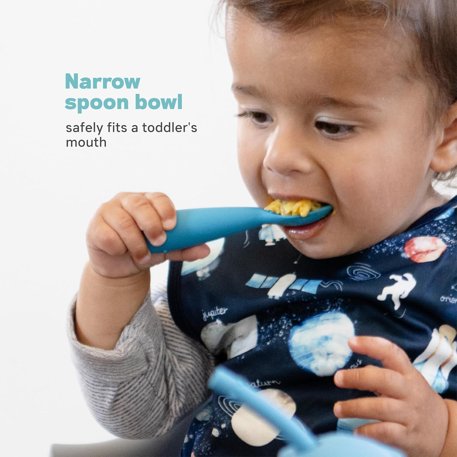 Mini Utensils (Fork & Spoon) - 100% BPA Free Fork and Spoon for Toddlers First Foods + Self-Feeding - Designed by a Pediatric Feeding Specialist - 12 Months+ (Pewter)
