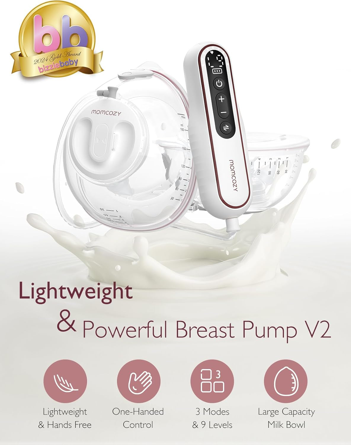 Ultra-Light & Hands Free Breast Pump V2, Potent Wearable Pump with 27 Pumping Combinations, Low Noise Painless Portable Double Electric Pump, 17/19/21/24/27Mm Flange/Insert Included