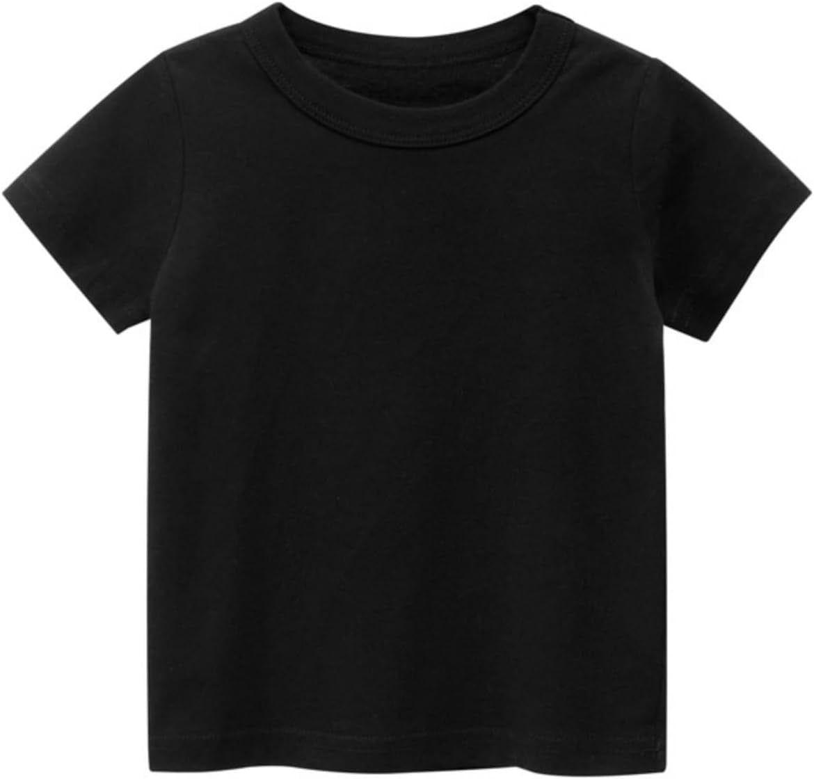 Toddler Boys Cotton T-Shirts,Baby Summer Short Sleeve Solid Crewneck Tees