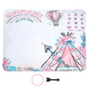 1 Set Baby Monthly Record Growth Milestone Blanket Newborn Photography Props Accessories Creative Cartoon Bear Printing