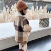 80-130 Cm Winter Girls Long Thick Warm Plaid Fleece Coat Baby Kids Children Clothes Jacket Outerwear