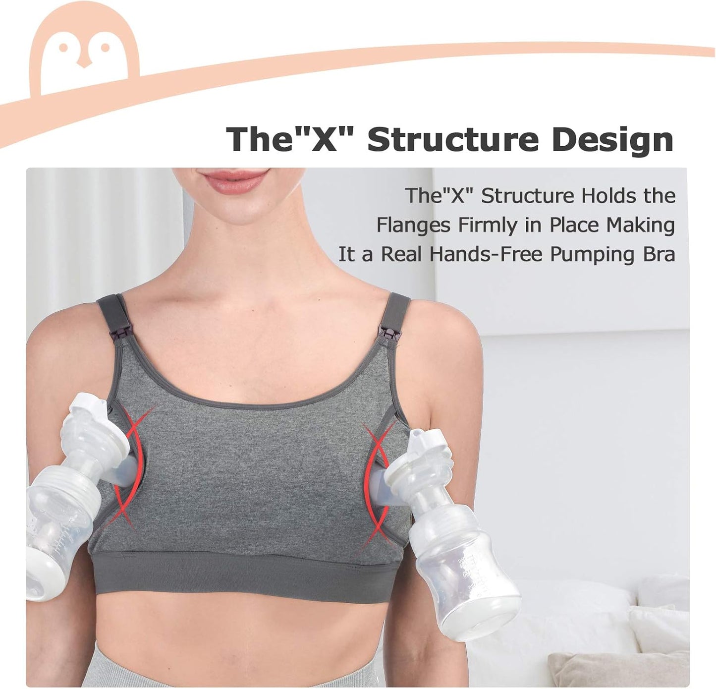 Pumping Bra,Hands Free Pumping Bra 2 Pack Supportive Comfortable All Day Wear Pumping and Nursing Bra in One,S-Xxl