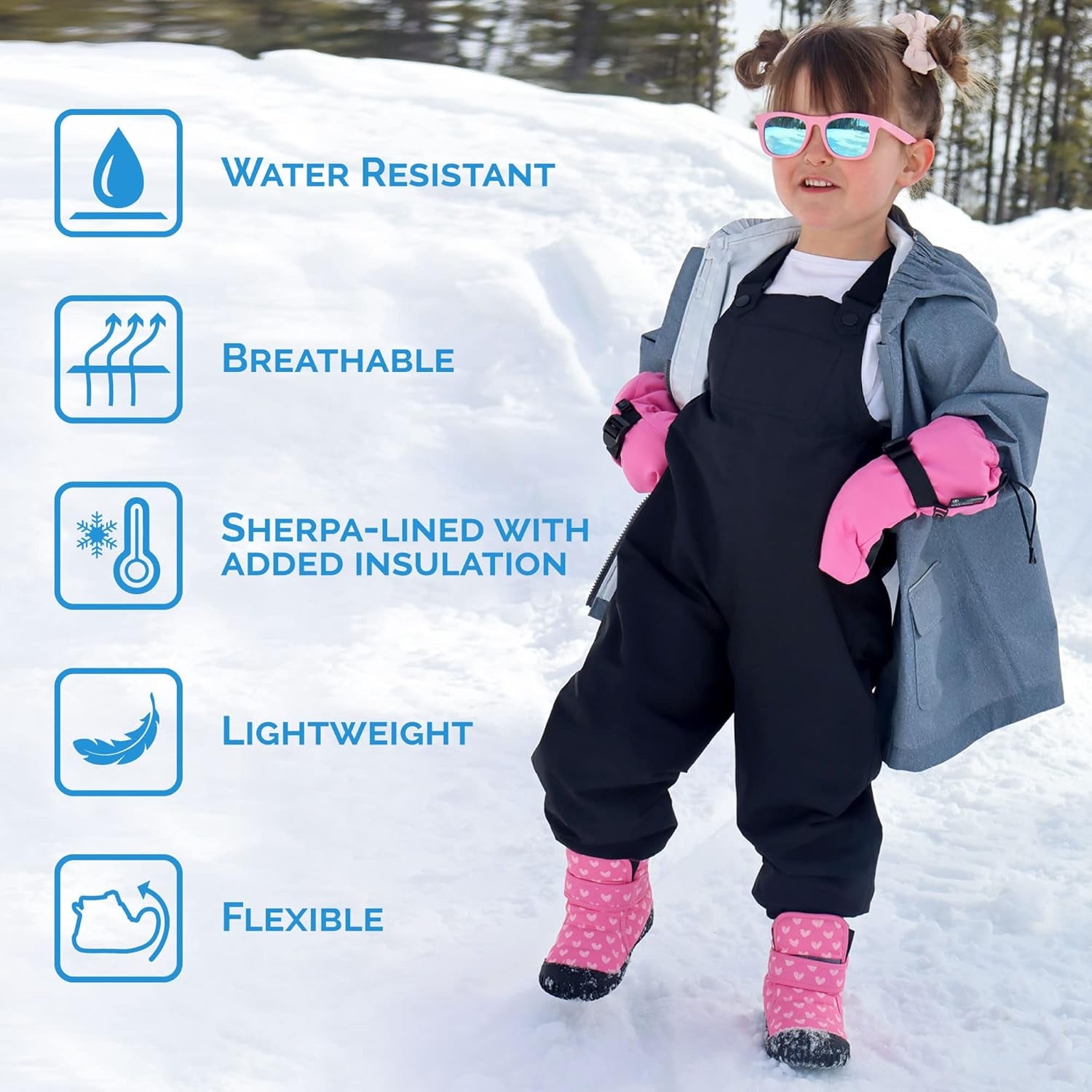 Water-Resistant Toasty-Dry Booties with Sherpa Lining for Toddlers