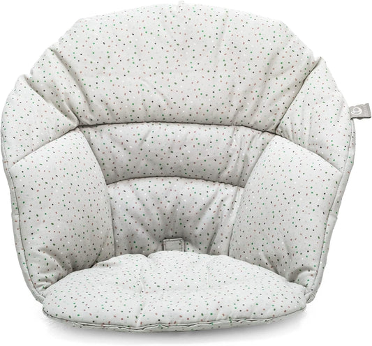 Clikk Cushion, Grey Sprinkles - Compatible with  Clikk High Chair - Provides Support for Babies - Made with Organic Cotton - Reversible & Machine Washable - Best for Ages 6-36 Months