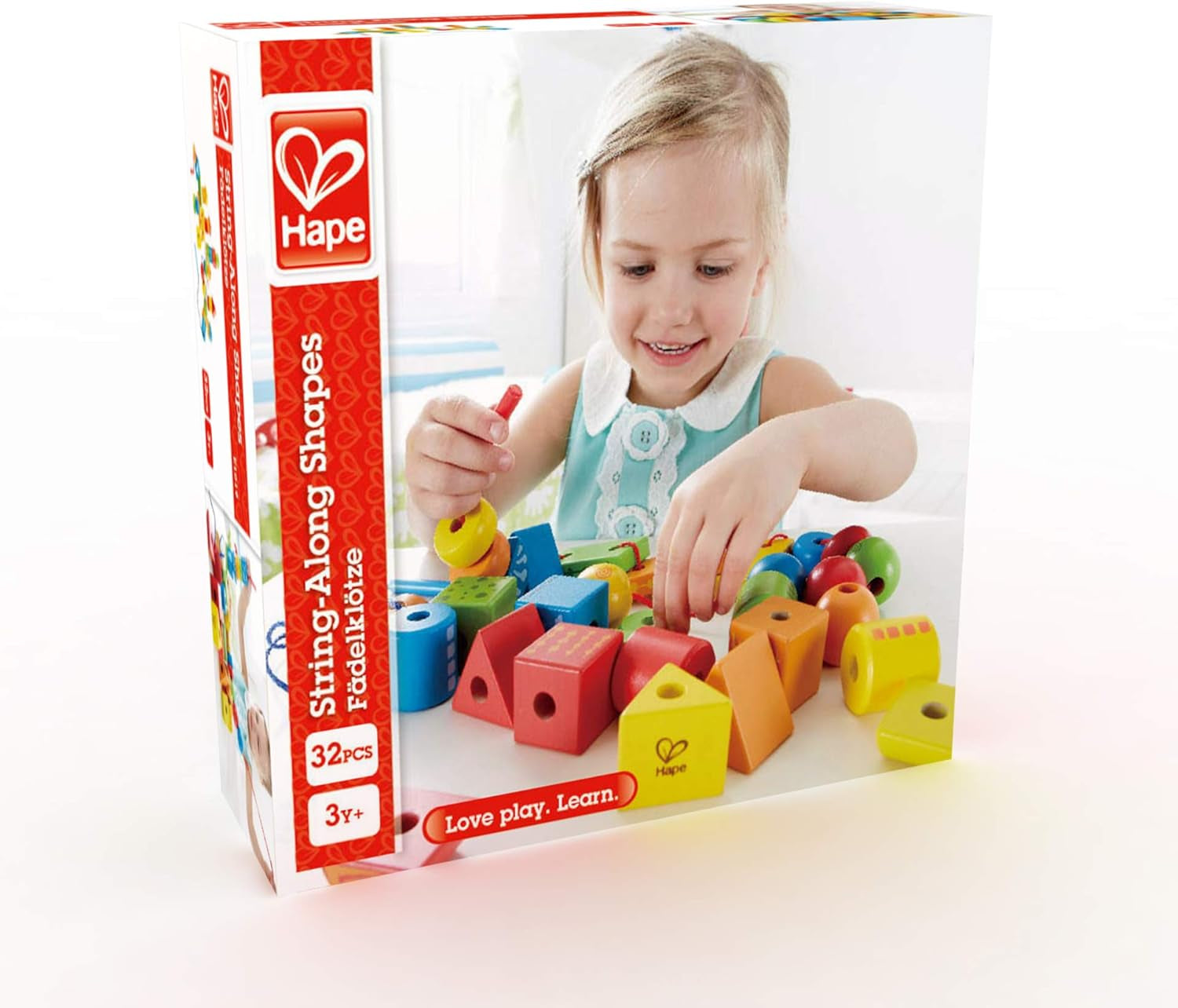 String along Ss Wooden Block Toddler Lacing Toy
