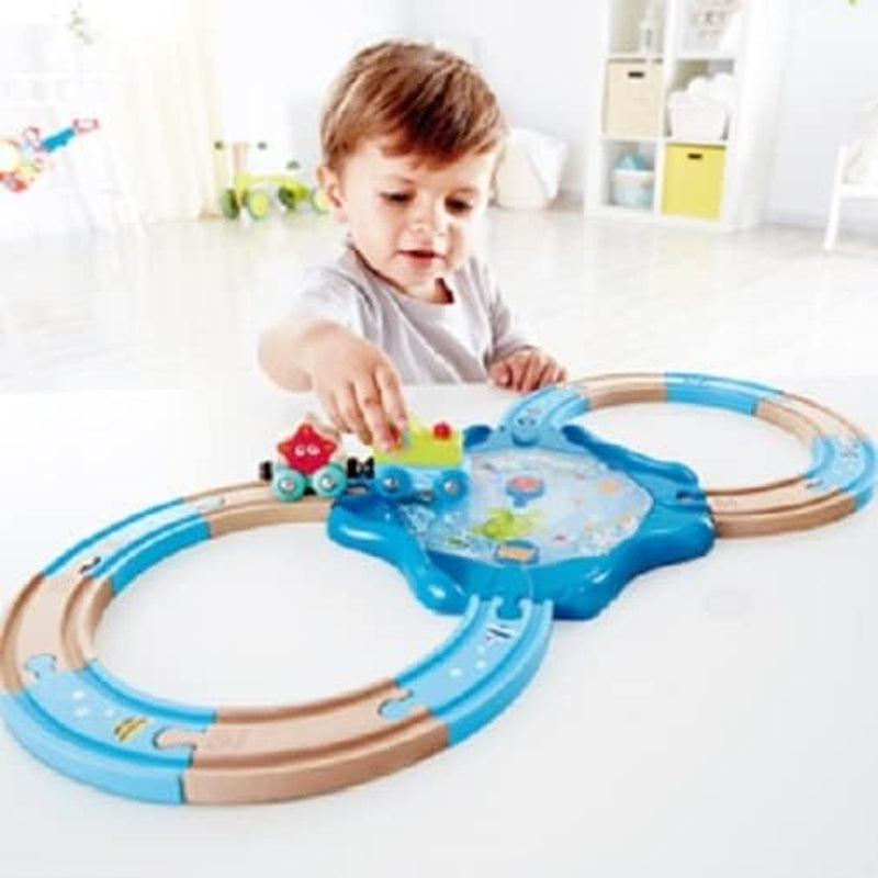 Undersea Figure 8 Play Set | under Water Inspired Wooden Railway and Train Toy Set for Toddlers