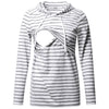Maternity Nursing Hoodie Long Sleeve Striped Pregnant Women Tops Breastfeeding Sweatshirt Nurse Clothes for Spring Autumn