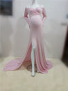 Sexy Shoulderless Maternity Dresses for Photoshoot Maxi Gown Baby Shower Women Pregnant Photography Clothes Long Pregnancy Dress