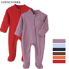 100% Cotton Newborn Baby Clothes Solid Color Jumpsuit Rompers Zipper Infant Boys Girls Spring Bottoming Shirt Jumpsuits Footed