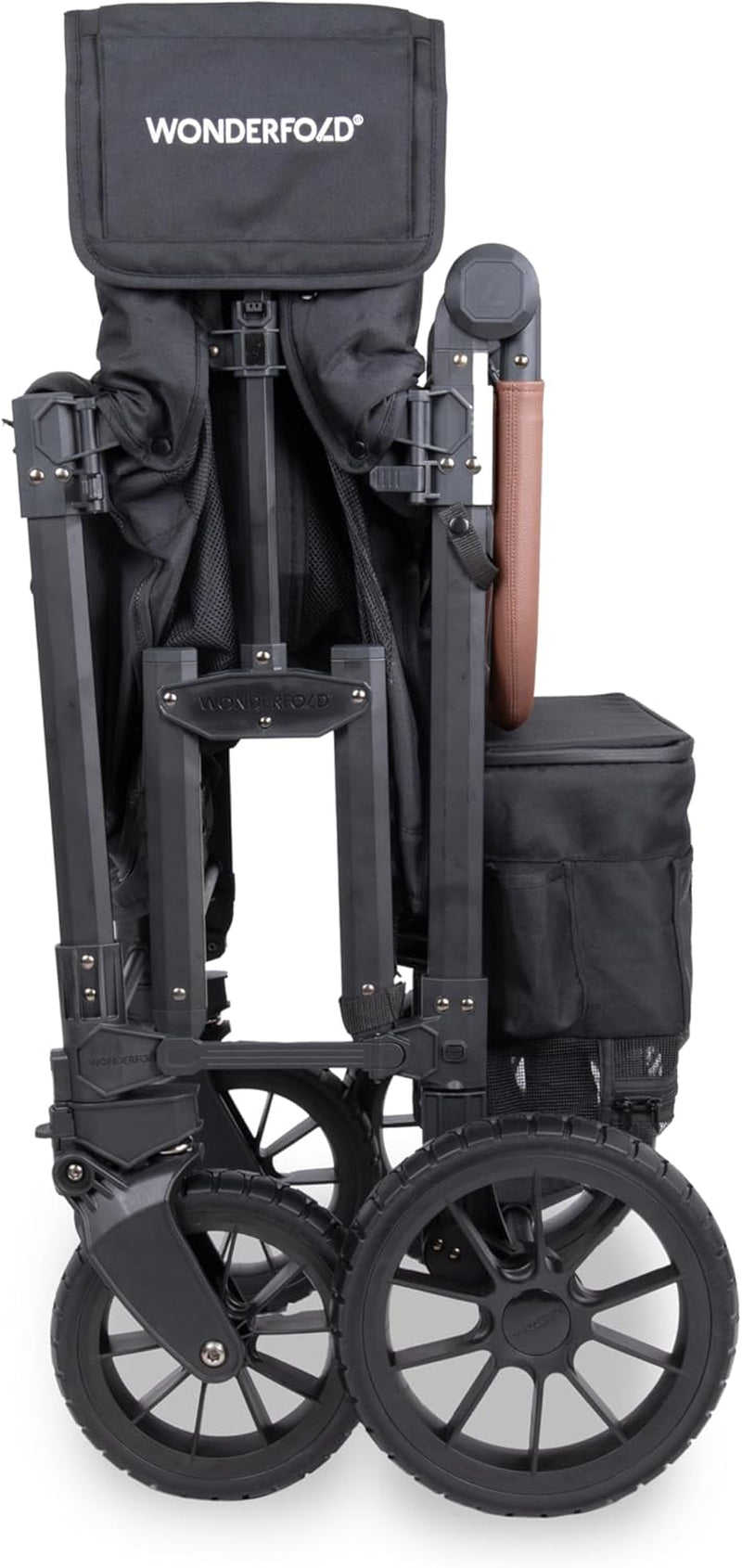 W2 Luxe Pro Stroller Wagon (2 Seater) - Collapsible Wagon Stroller with Seats Featuring 5-Point Safety Harnesses and Adjustable Sun Canopy, Jet Black