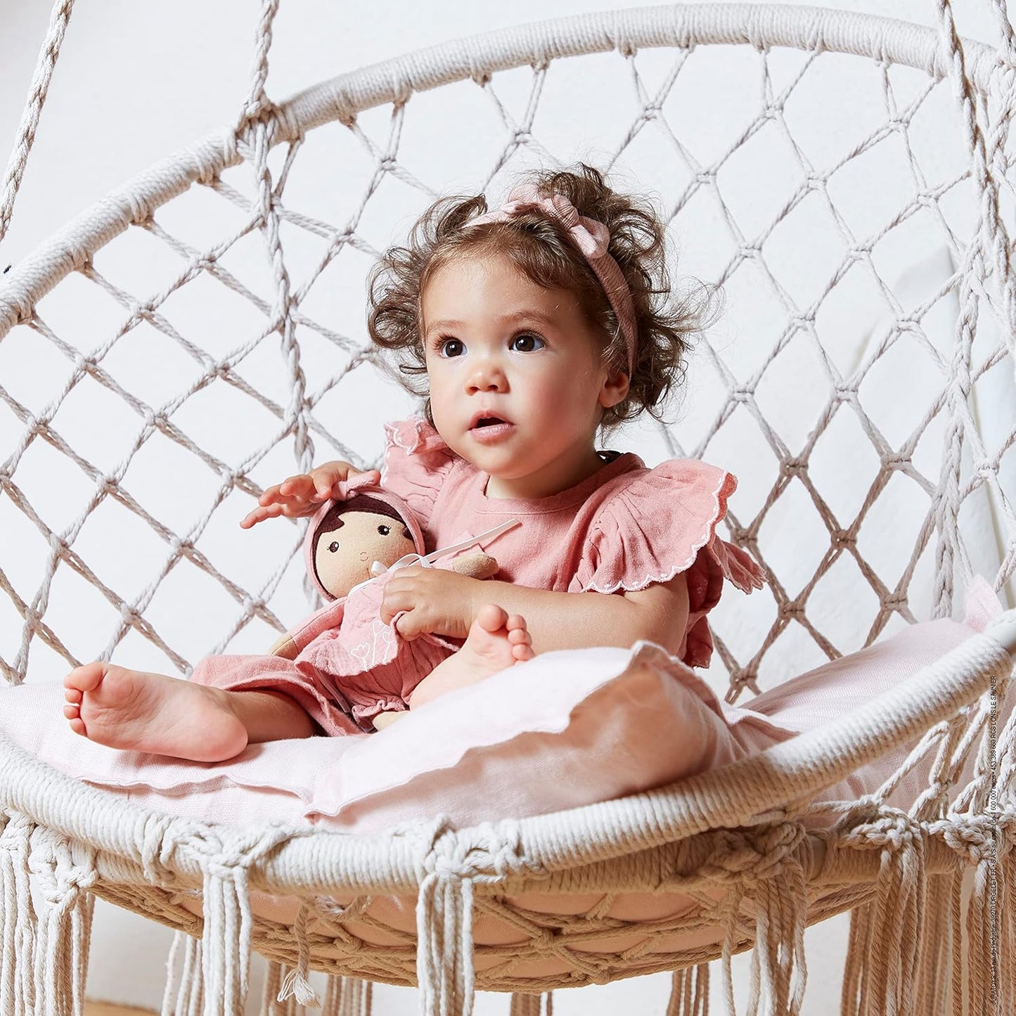 - My First Tendresse Doll Amandine 32 Cm - Polyester Soft Plush Toy for Babies and Girls - with Multilingual Gift Box - Pink - from Birth - K200005.