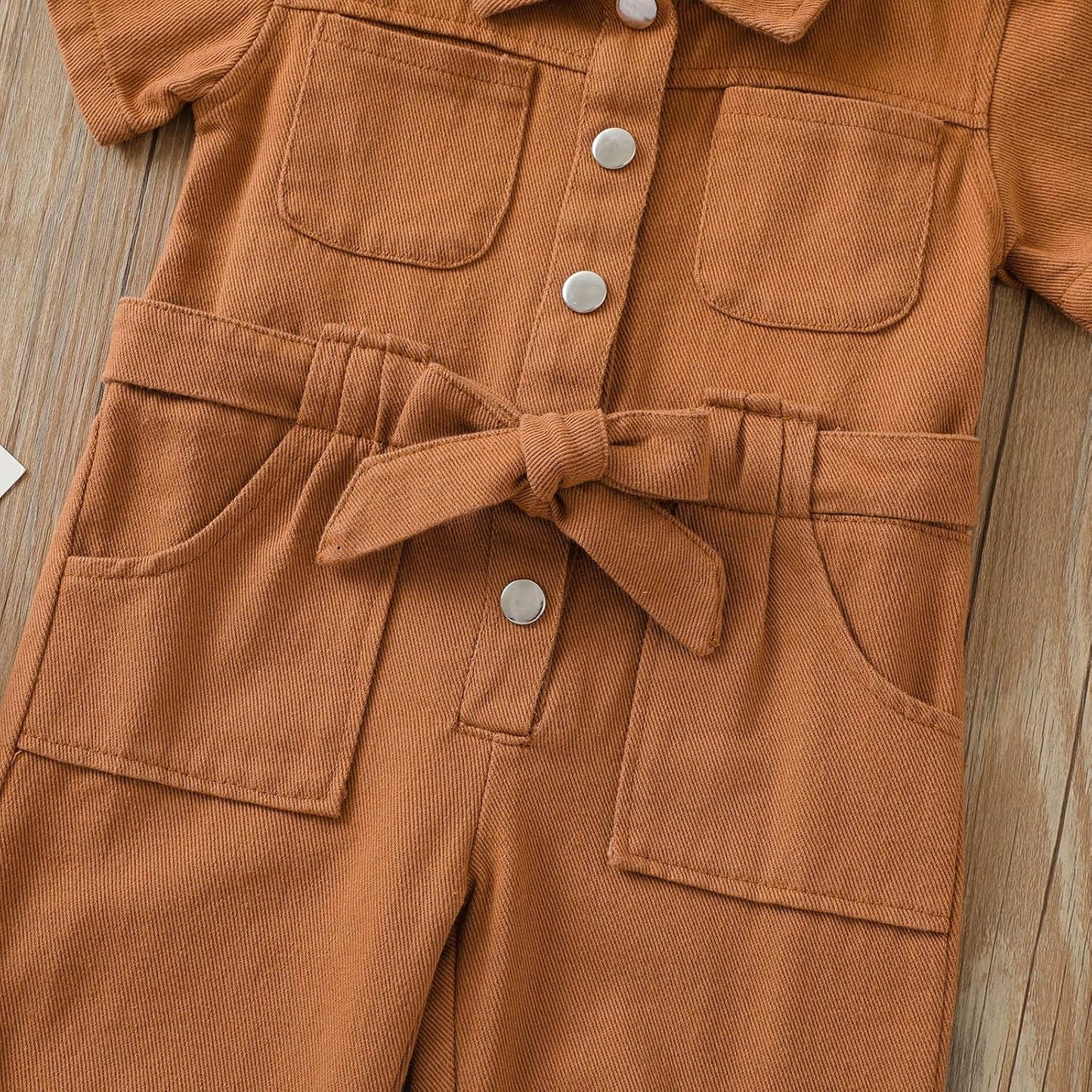 Toddler Baby Girls Short Sleeve Denim Romper Jumpsuit Outfit Clothes Multiple Pocket Overalls Summer Jeans