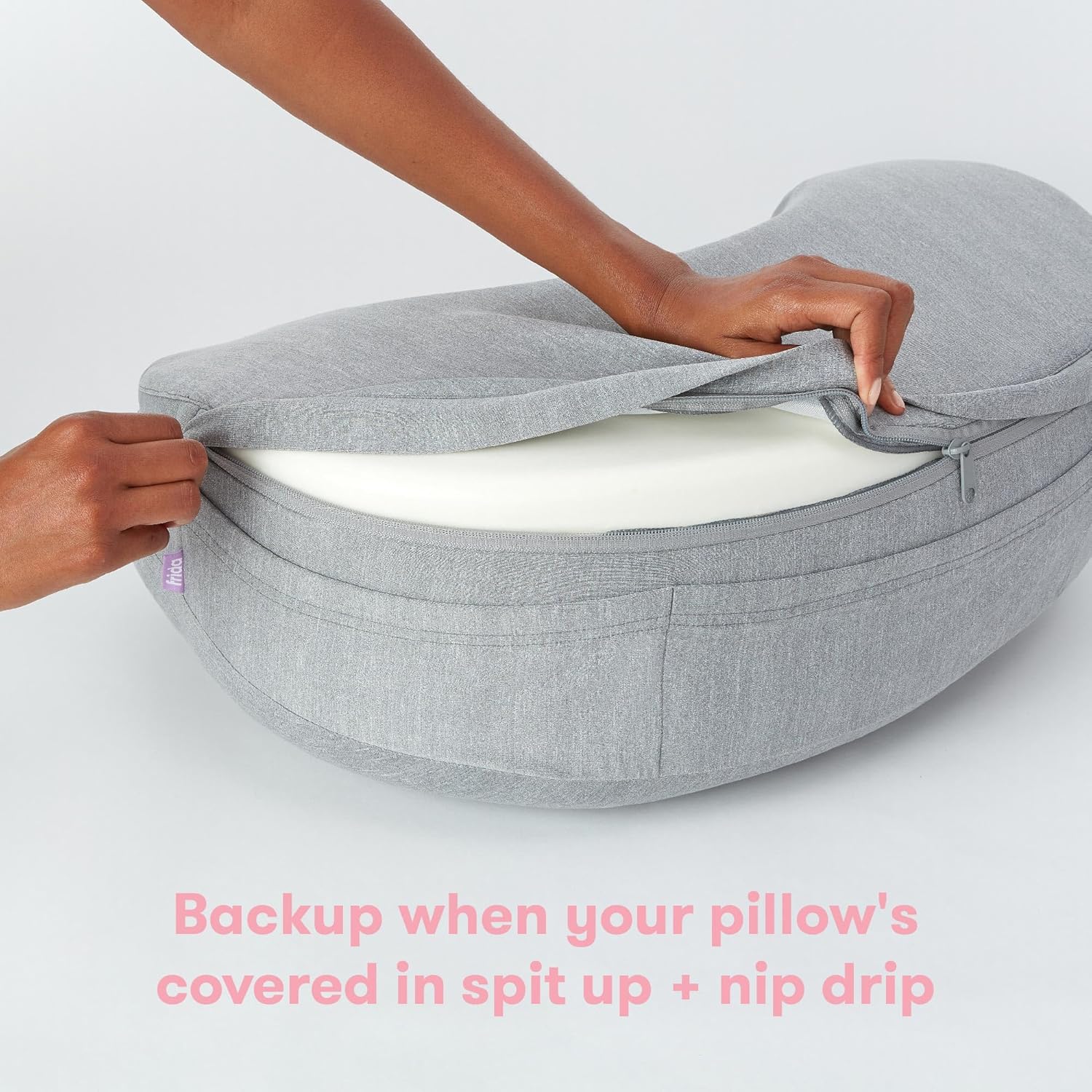Nursing Pillow Cover, Easy-To-Clean Replacement Cover, Soft Fabric, Machine Washable, Gray