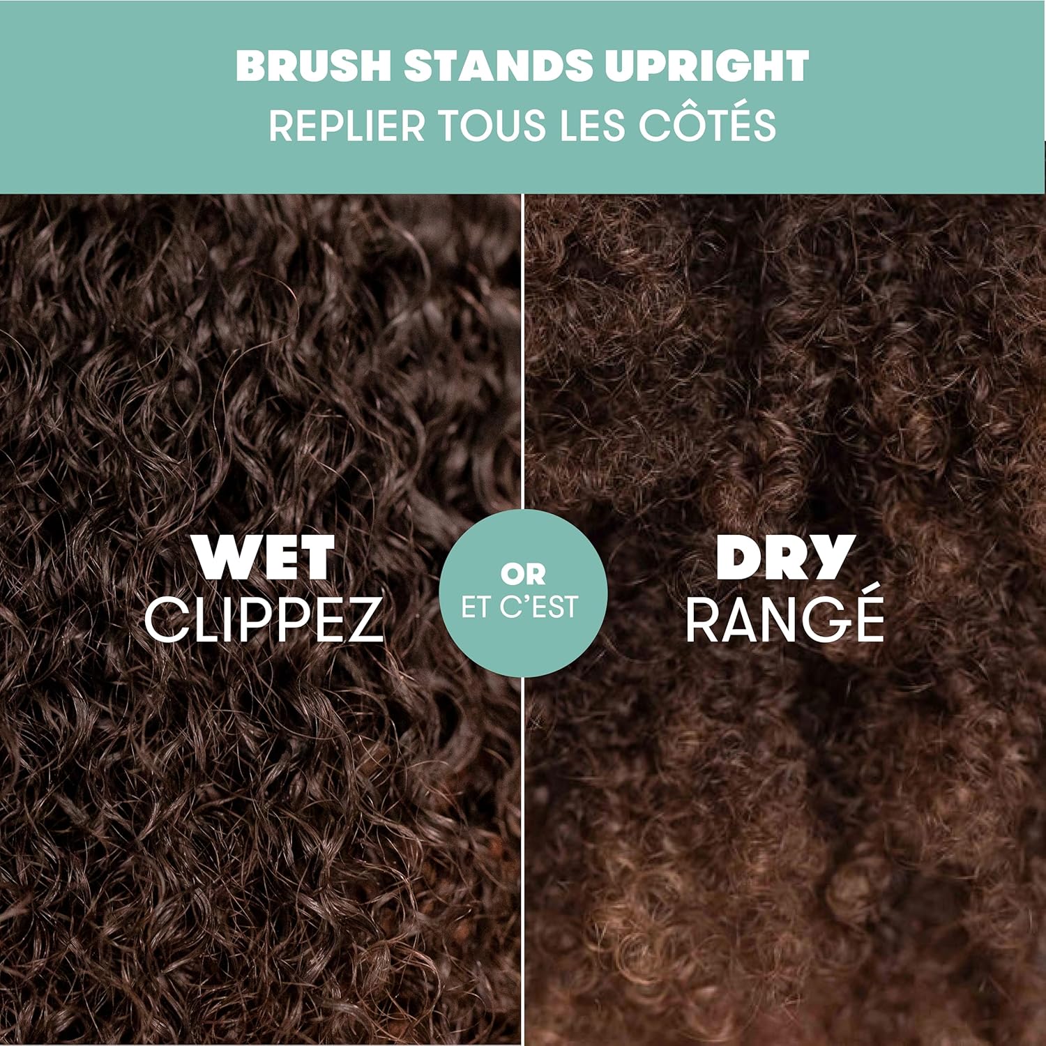 Fine or Straight Hair Detangling Hair Brush for Kids, Detangles Knots without Tears or Breakage, Comb Teeth and Bristle Design