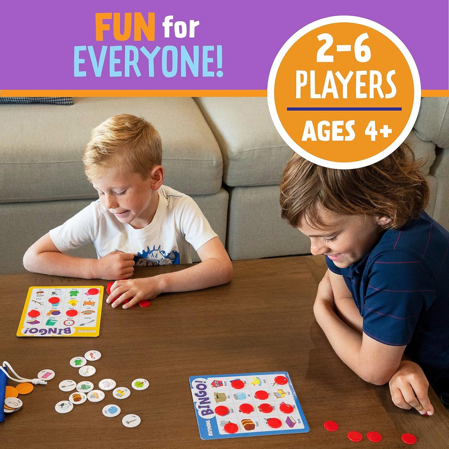 Rhyming Bingo - Reading and Learning Game for Kids Ages 4 Years and Up