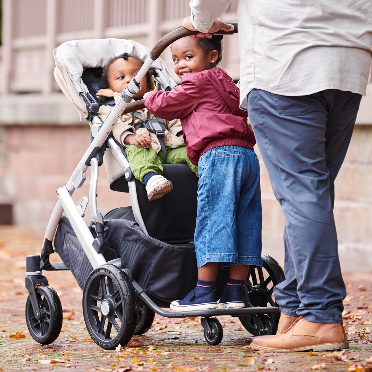 Piggyback Ride-Along Board for Vista, Vista V2, and Vista V3 Strollers/Quick Attachment for Children to Stand + Stroll / 55 Lbs. Weight Capacity